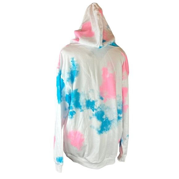 Spongebob Squarepants Tie Dye Hoodie Nickelodeon Size Medium Pink Blue White - Picture 3 of 5